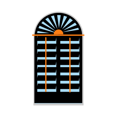 Forme sunburst sus (cu bandă separatoare)